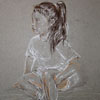 Четверикова Елена. Набросок девочки / тонированная бумага, мелованные карандаши, 2007 30x20 см